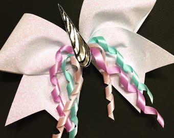 3in. Glitter Unicorn Cheer Bow