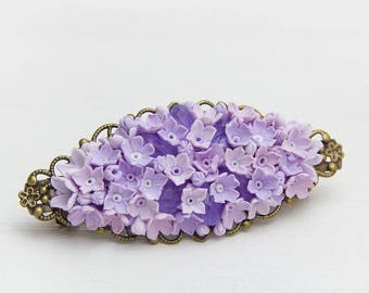 Flower barrette hair, Purple Hair barrette, hair decoration, Serenity barrette hair, Floral barrette, hair barrette lavender