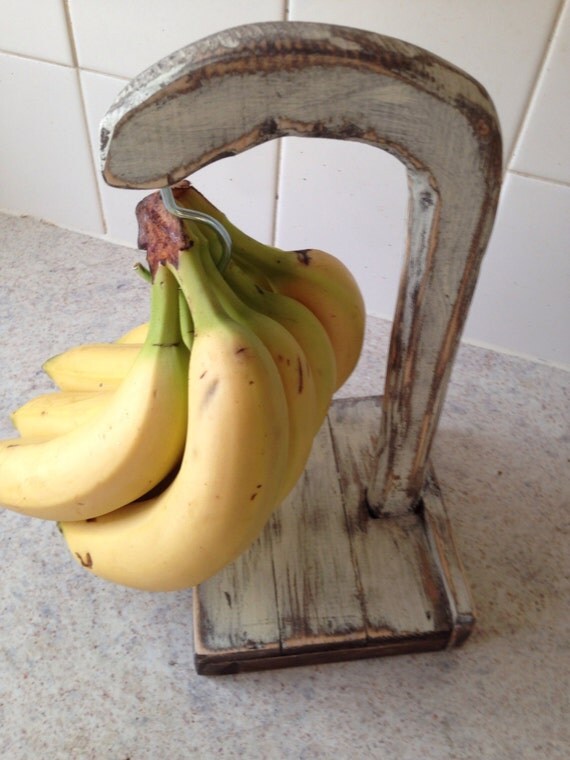 Wooden banana stand vintage cream shabby cottage style