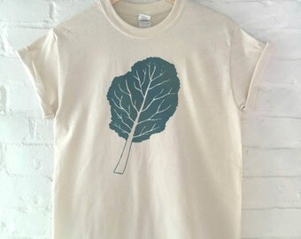Kale T-Shirt, Food Shirt, Vegetable Shirt, Screen Printed T Shirt,