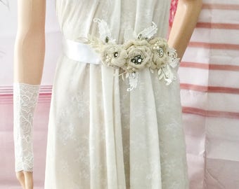 Bridal sash belt, wedding dress sash belt, bridal sash, flower sash belt, flo wer belt sash, belt, vintage look sash, wedding dress sash
