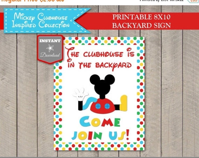 SALE INSTANT DOWNLOAD Mouse Clubhouse 8x10 Backyard Printable Party Sign/ Clubhouse Collection / Item #1658