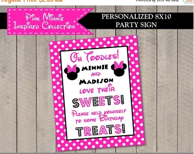 SALE PERSONALIZED Hot Pink Mouse Printable 8x10 Sweets Party Sign / Hot Pink Mouse Collection / Item #1749