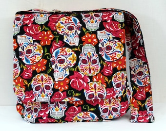 Day of the Dead Makeup Bag Vinyl Pouch Sparkle Cosmetic