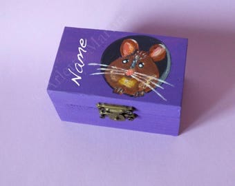 Tooth Fairy box Lost tooth box for boys Personalized Tooth Box Custom name Decorative wood box Nursery decor Hand painting cute storage
