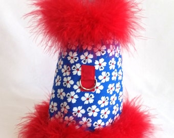 Red Boa Dog Harness Vest, Dog Harness Vest, Dog Clothes, Dog Harness, Dog Harness Vest, Harness Vest, Pet Clothes
