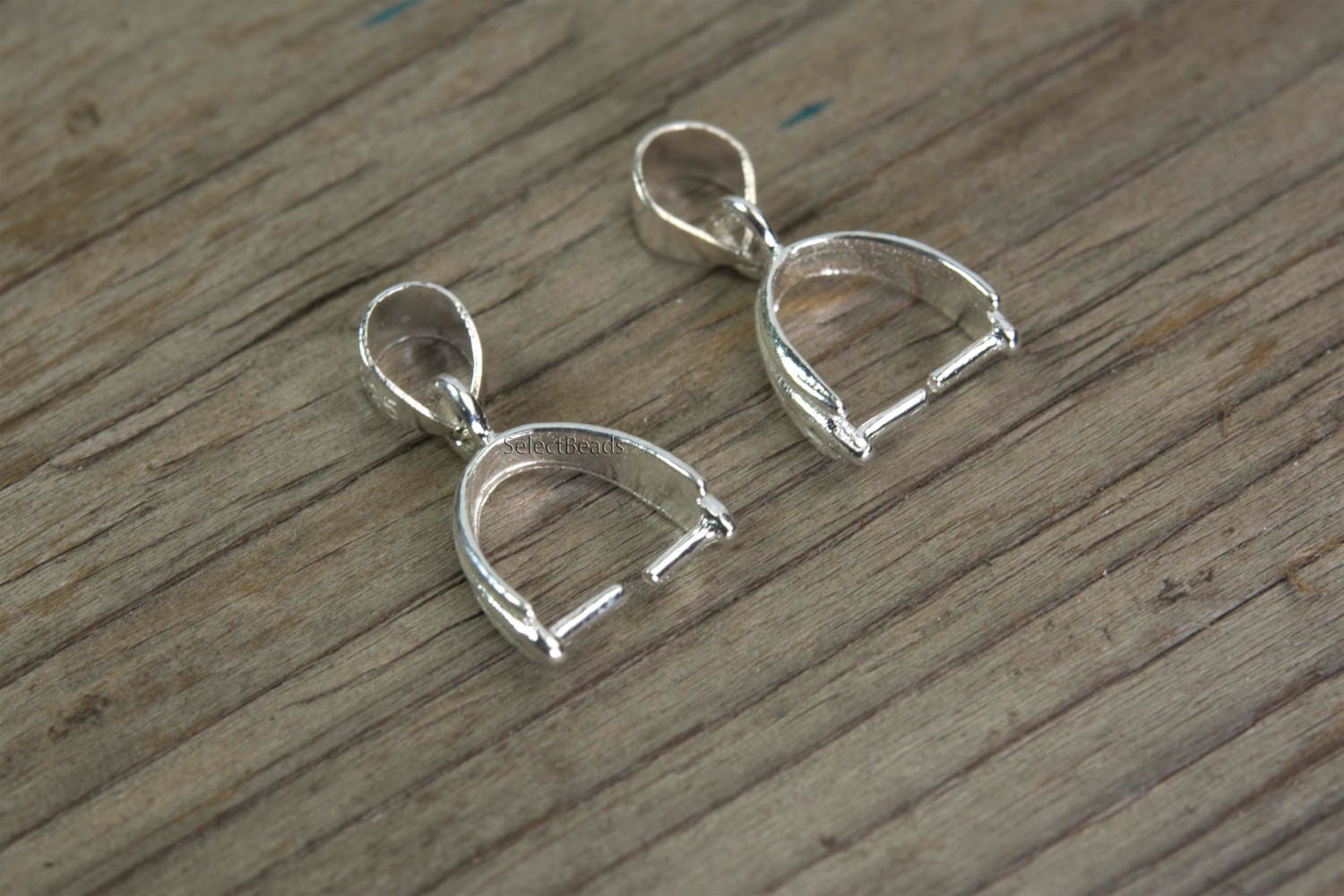 pendant pinch clip bail necklace pendant attachment silver