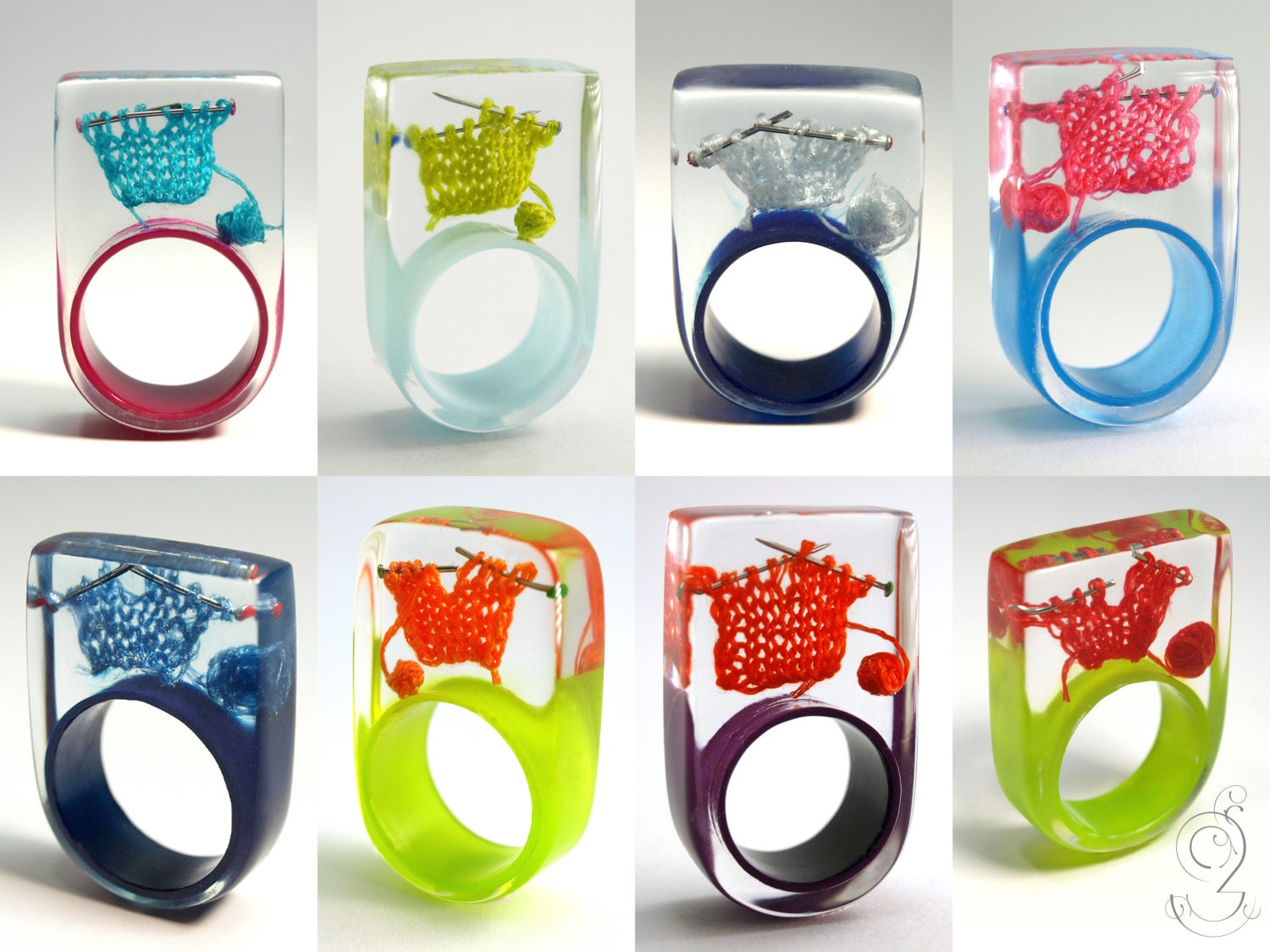 Knitting extraordinary knitting ring with dark red knitted