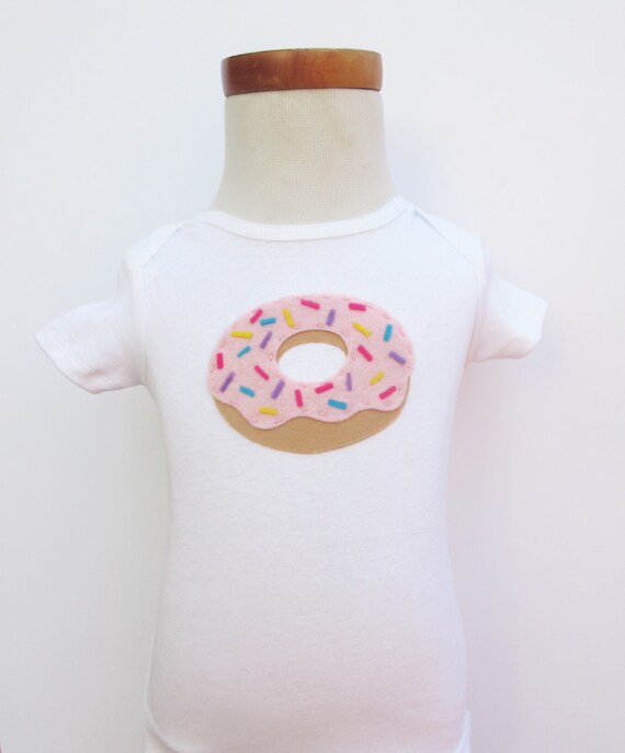 Items similar to Donut Baby Onesie with pink frosting and sprinkles