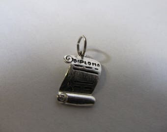 Vintage Sterling Silver Diploma Charm W # 640