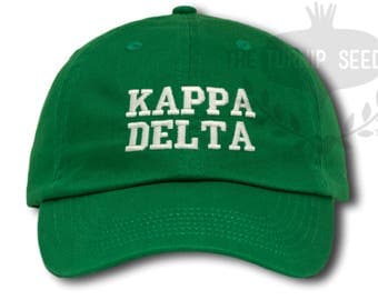 Kappa Delta Sorority Baseball Cap - Custom Color Hat and Embroidery.