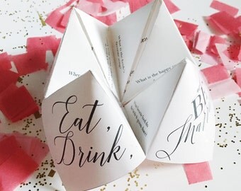 Printable Wedding Program/Menu/Favor - Cootie Catcher/Fortune Teller - Wedding Program Template - Printable Template(Extra Flexible Version)
