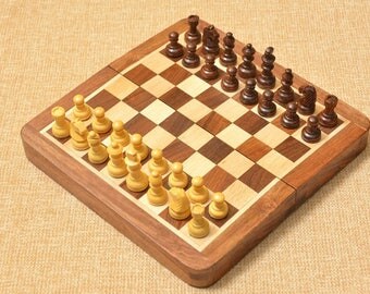 Indian Traveling folding Magnetic Chess Set 7 x 7 inches from India. SKU: D0103