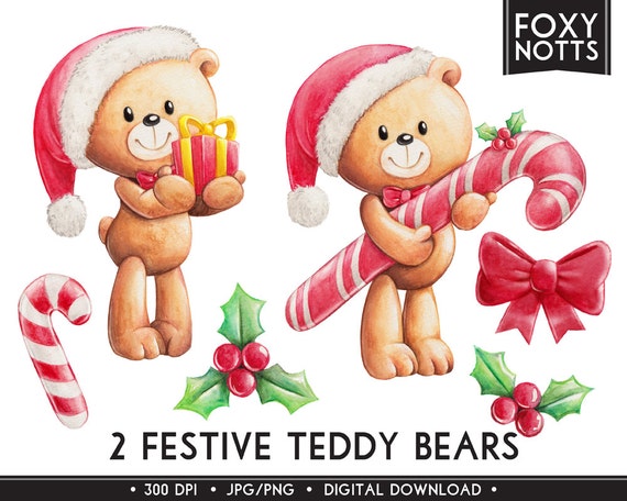 christmas teddy bear clip art free - photo #19