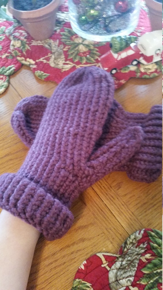 Items similar to Big Fat Mittens in Fig Purple on Etsy