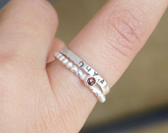 Silver garnet ring, january birthstone ring, birthstone stacking ring, silver jewellery, birthstone jewellery, silver ring, gifts for her