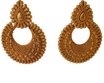 Wedding Earrings Gold Chandbali for Women Indian Earrings Gold Indian earrings