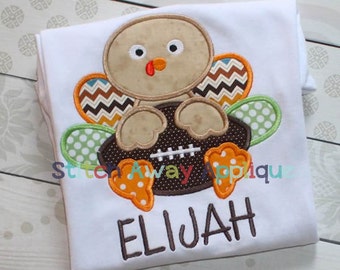 Football Turkey Thanksgiving Machine Applique Design