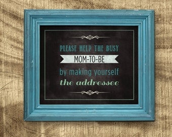 Address an Envelope Sign, Baby Shower Sign, Chalkboard Baby Shower, Co-ed Baby Shower, Help mommy to be by addressing an envelope