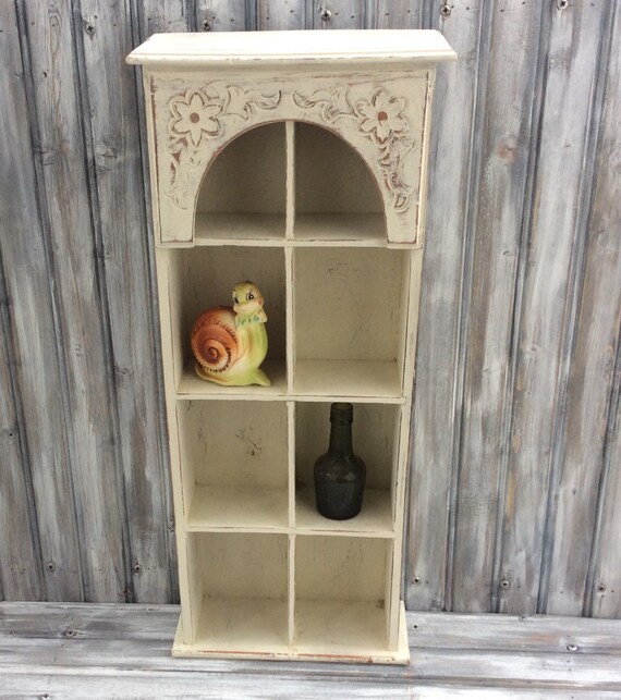Linen White Curio Display Shelf Shabby Chic White Wall Shelf