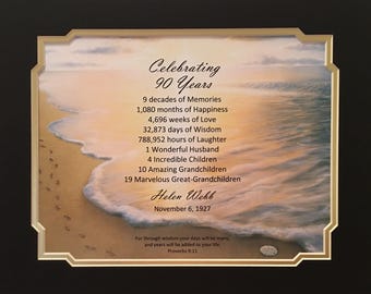 90th Birthday Gift, Religious, Born in 1927, Personalized, Birthday Gift Idea, 1927 Milestone Gift, Party Decor, 90 Years Old, Gift For Her