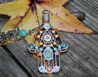 Hamsa Rear view mirror charm, Hamsa hand, spiritual hand, yoga charm, Hand of Fatima, silver hand, meaningful, zen,Namaste