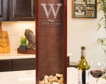 Initial Monogrammed Wine Cork Holder Shadow Box