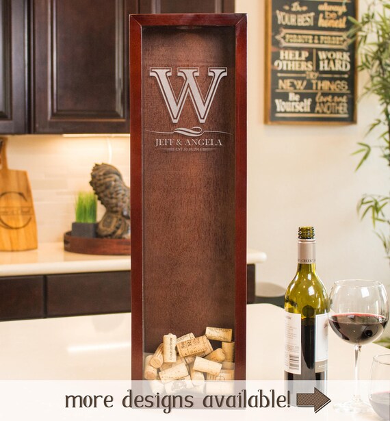 Initial Monogrammed Wine Cork Holder Shadow Box