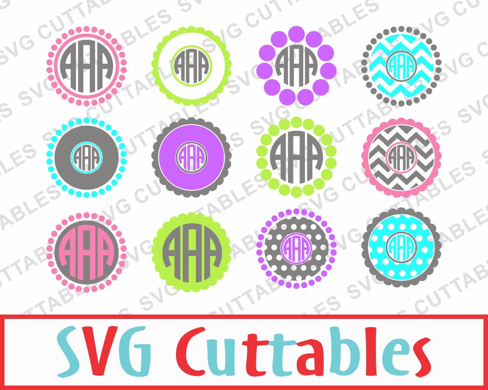 vector monogram circle set Download SVG Frame Monogram Circle 12 Vector of