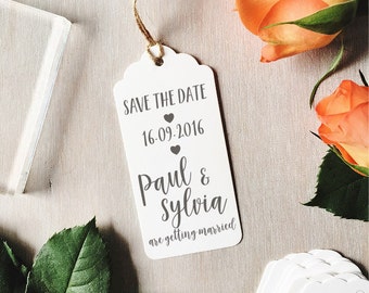 Custom Save The Date Stamp | Wedding Stamp - Brush Calligraphy - Wedding Stationery - Save The Dates