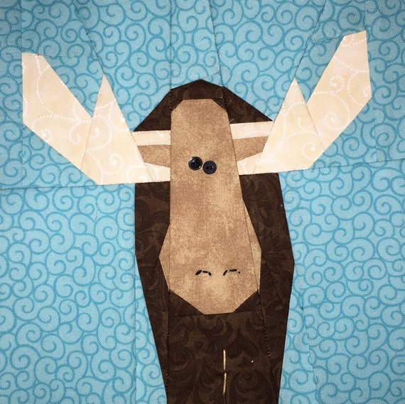 Moose Paper Pieced Block Pattern in PDF