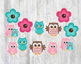Baby Shower cupcake Toppers/Baby Shower Toppers/Girl Party/Boy Party/First Birthday/Baby Shower Party