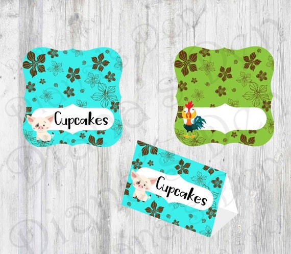 Moana Food Tents/Moana Birthday/Moana Party/Princess Party/Girl Party/Food Tents/Food Labels Il_570xn