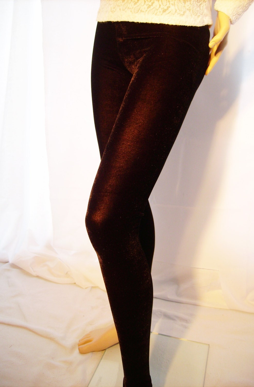 black velvet stretch pants