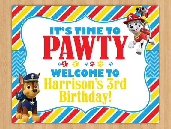 Paw Patrol Printable Party Sign by Little Rainbow Blooms | Catch My Party