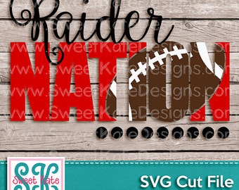 Raider Nation SVG Knockout Football Cricut Silhouette Sports JPG PNG Heat Transfer Vinyl (htv) Scrapbook Die Cut Sweet Kate Designs