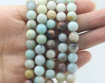 15%OFF Amazonite Beads Natural gemstone Round Beads ,multi color gemstones One Full Strand,stone Beads,Gemstone Beads----15-16 inches--NC88