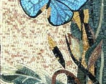 Flowers and Butterflies Mosaic Tile