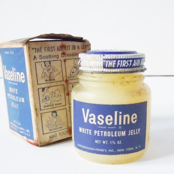 Vaseline Unopened Jar In Vintage Original Box Glass Jar