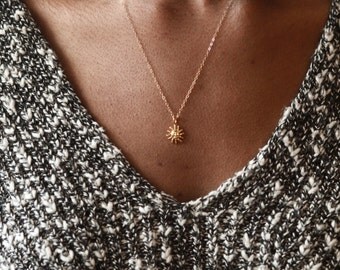 The Sun, Sun Necklace, Gold Necklace Dainty, Dainty Sun Necklace, Gold Necklace, Dainty Sun Charm, Gold Sun Necklace, Gold Sun Jewelry