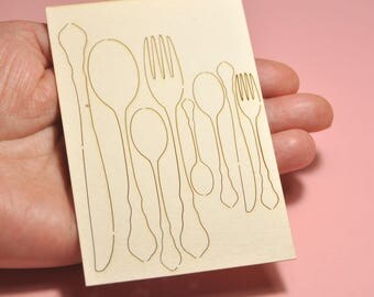 Cutlery Chipboard set. Cutlery Die Cut Set #6957