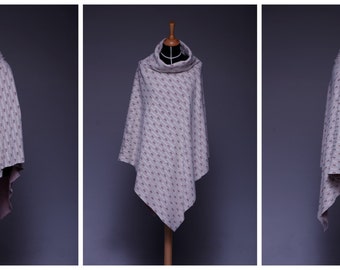 long Poncho with shawl collar