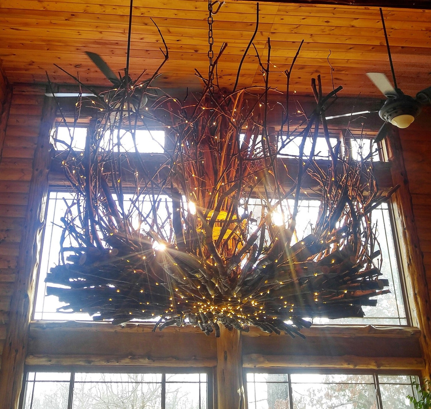 Cold Mountain Rustic Chandelier Lighting 6 Light Twig