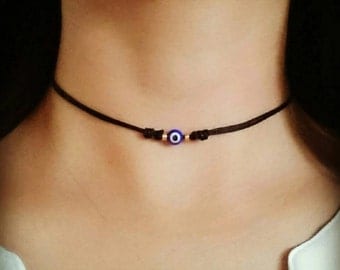 Evil Eye Choker, Boho Evil Eye Choker, Protection Choker, Choker Necklace, Bohemian Choker, Beaded Choker, Boho Jewelry, Evil Eye Jewelry