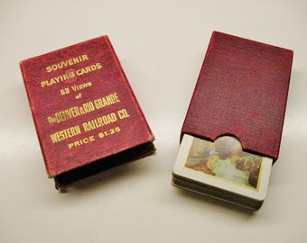 RAILROAD PLAYING CARDS Souvenir Denver & Rio Grande Western 53 Different Views Historical