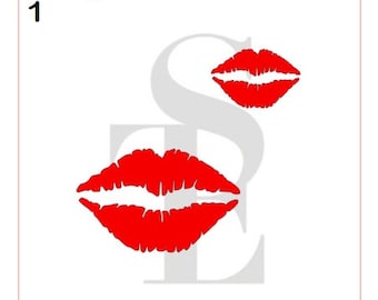 Lipstick / Lips with Tongue Stencils