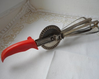vintage French metal hand whisk