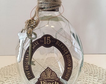 Haig and Haig Markinch Scotland Three Dimple Pinch Whisky Bottle ~ Altered Bottle ~ Pinch Bottle ~ Mancave ~ Shabby Chic ~ Vintage