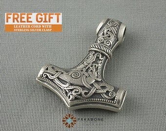 Thor's Hammer Pendant Mjollnir Mjolnir Mjölnir Viking Scandinavian Jewelry Sterling Silver 000-110