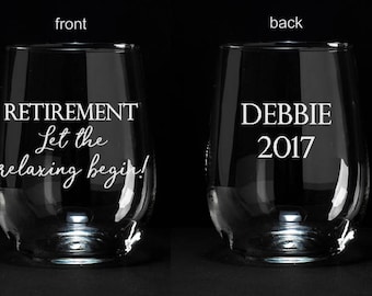 Retirement Gift, Engraved Retirement Wine Glass, Celebration Wine Glass, Retirement Wine Glass Gift, Personalized Retirement Gift